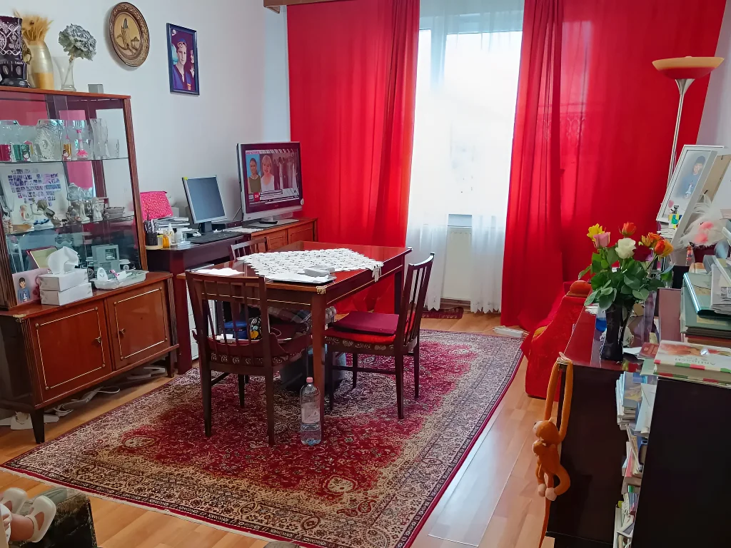 vanzare apartament Brașov Brașov living mobilat covor roșu