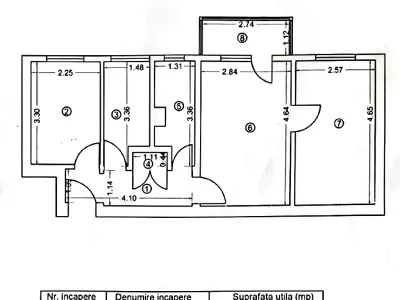 apartament vanzare-cumparare Constanța, Constanța schita plan