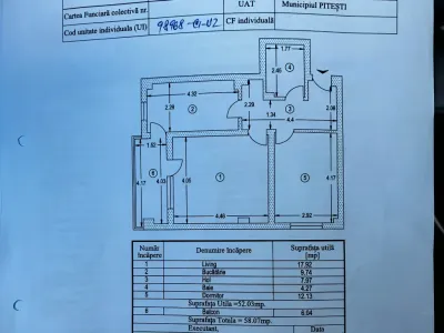schita plan etaj vanzare cumparare apartament Pitești Argeș