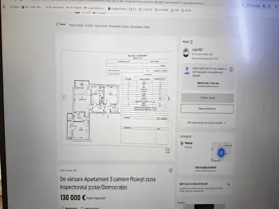 schita 2D proiect apartament vanzare-cumparare Ploiești Prahova