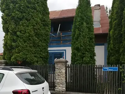 Vanzare casa Stâlpeni Argeș cu masina in fata curtii