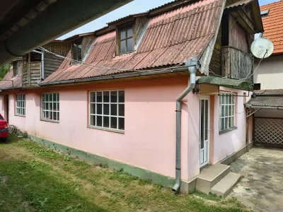 fatada casa roz vanzare cumparare Țaga Cluj curte proprie