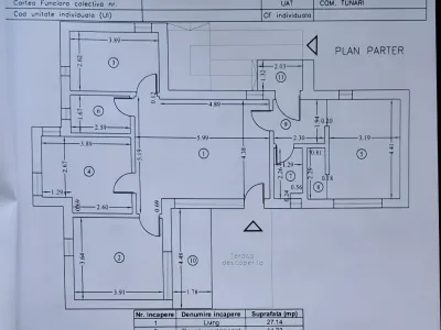 schita compartimentare vanzare cumparare casa Tunari Ilfov