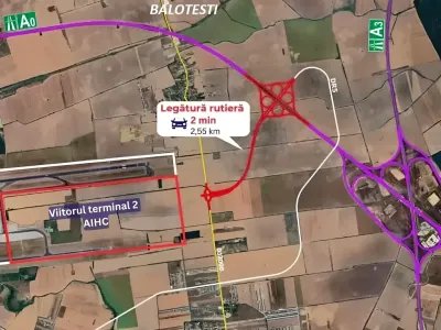 Localizare teren vanzare cumparare Balotești Ilfov aeroport