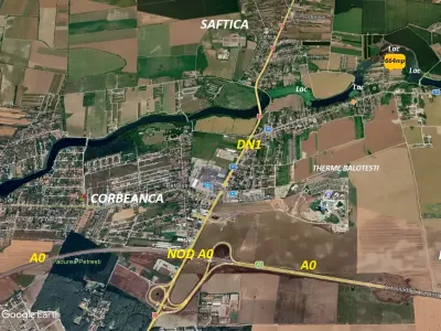 Teren de vanzare cumparare vedere satelit Balotesti Ilfov