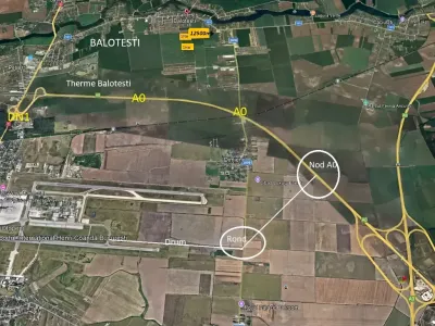 Hartă satelit teren de vânzare aeroport Balotești Ilfov
