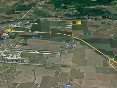 teren vanzare cumparare Balotești Ilfov harta satelit langa aeroport