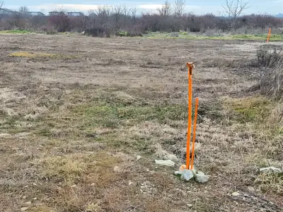 Teren viran de vanzare Balotești Ilfov cu stalpi delimitare