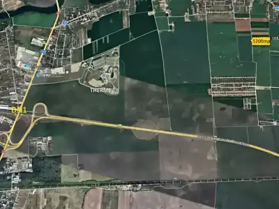 Vedere satelit zona industriala Balotești Ilfov teren