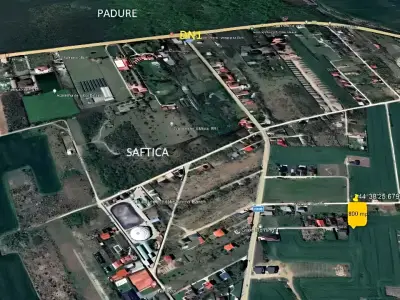 Harta locatie teren vanzare Balotești Ilfov vedere satelit