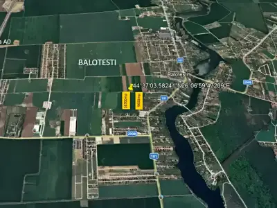 Harta satelit zona rafinarie Balotesti Ilfov teren vanzare