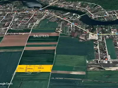 Localizare pe harta satelit teren Balotesti Ilfov