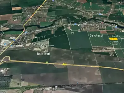 Harta satelit cu locatia terenului in Balotesti Ilfov
