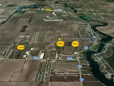Harta satelit vecinatati teren de vanzare-cumparare Balotești Ilfov