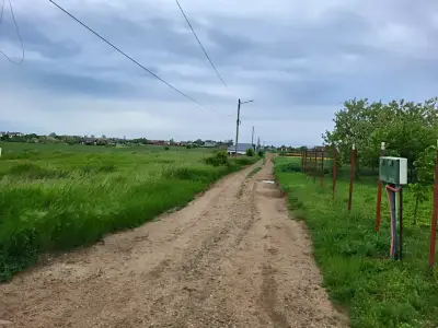 Teren de vanzare in Balotești Ilfov drum pamant si iarba