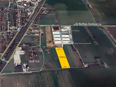 Teren de vanzare-cumparare Buftea Ilfov vedere din satelit