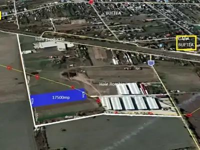 Harta zona industriala teren vanzare-cumparare Buftea Ilfov