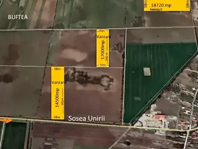 Localizare pe harta teren de vanzare cumparare Buftea Ilfov