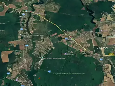 harta satelit teren vanzare cumparare langa rau Ciolpani Ilfov