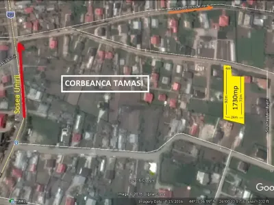 vanzare cumparare teren Corbeanca Ilfov harta satelit Tamasi