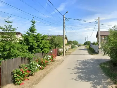 teren vanzare cumparare Corbeanca Ilfov drum de acces cu flori
