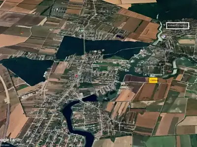 Vanzare teren Corbeanca Ilfov vedere satelit curs de apa