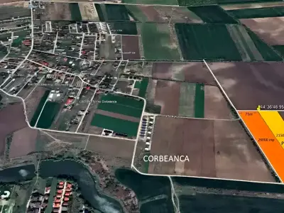 Teren de vanzare Corbeanca Ilfov imagine satelit zona