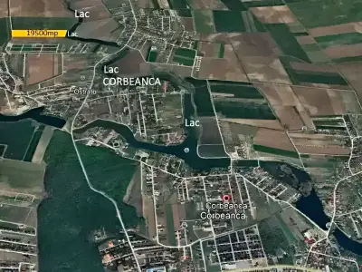 Vanzare teren Corbeanca Ilfov harta satelit cu rau