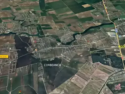 Vedere satelit teren vanzare Corbeanca Ilfov zona raului