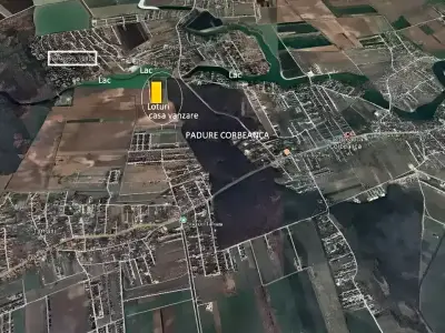 Vanzare cumparare teren intravilan vedere satelit Corbeanca Ilfov
