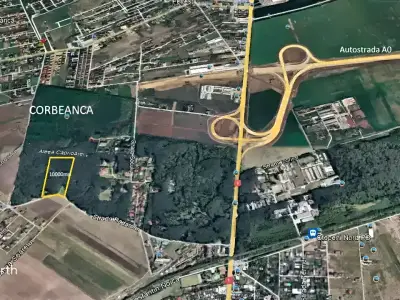 Locatie teren vanzare-cumparare Corbeanca Ilfov vedere satelit