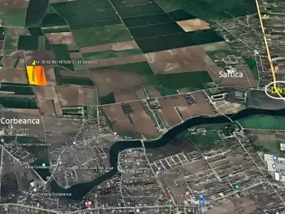 Localizare teren de vanzare Corbeanca Ilfov vedere aeriana