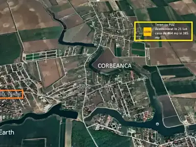 Localizare pe harta teren vanzare cumparare Corbeanca Ilfov