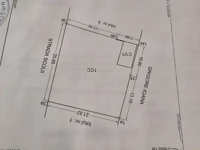 Schiță cadastrală teren de vanzare in Costinești Constanța