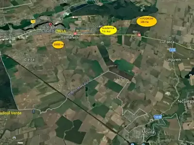 Harta satelit teren de vanzare-cumparare Crevedia Dambovita