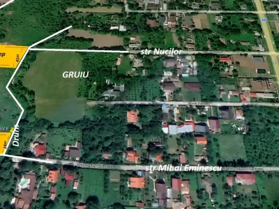 Vanzare teren Gruiu Ilfov vedere satelit pozitionare lot