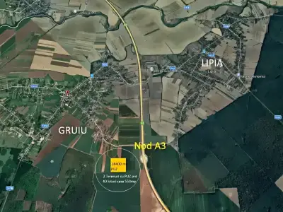 Localizare teren de vanzare in Gruiu Ilfov pe harta satelit