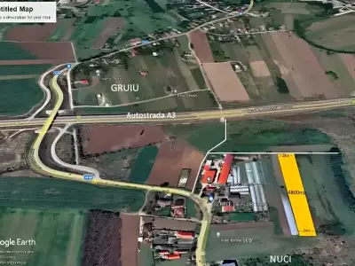 Teren de vanzare Gruiu Ilfov localizare pe harta din satelit