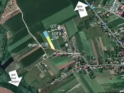 Imagine satelit acces teren de vanzare in Izvorani Ilfov