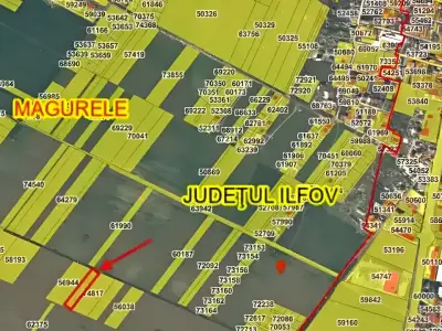 Harta judetului Ilfov zona teren vanzare Măgurele