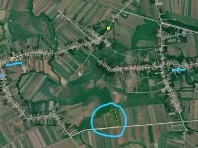 Localizare prin satelit lot teren de vanzare Mătăsaru Dâmbovița