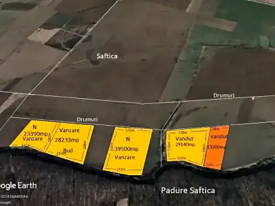 Localizare teren vanzare cumparare langa padure Saftica Ilfov