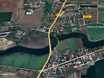 Harta satelit locatie teren vanzare-cumparare Săftica Ilfov