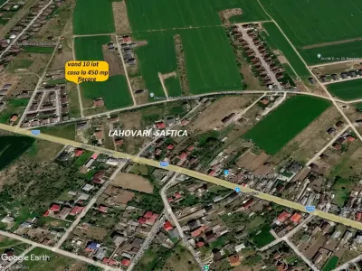 Locatie teren de vanzare cumparare pe harta satelit Săftica Ilfov