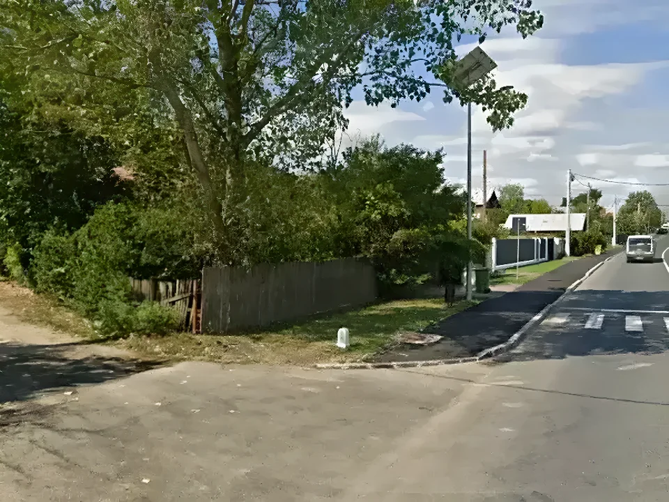 Teren de vanzare in Balotesti Ilfov drum de pamant si copaci