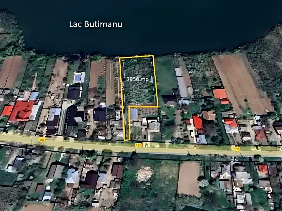 Teren de vanzare Butimanu Dambovita harta lac satelit