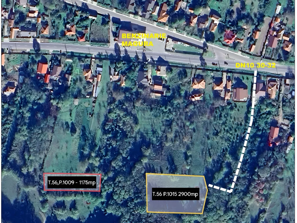 Hartă satelit teren de vânzare cumpărare în Măgura Buzău